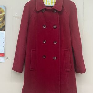 Elegant Red Double-Breasted Women's Coat Anne Klein